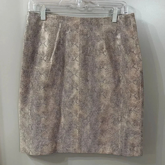Dresses & Skirts - Brandon Thomas Skirt Designer Leather Snake Skin Print Couture Skirt Size 9